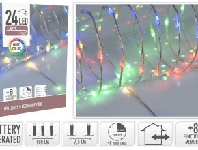 015516 AKCIA FF+8 Vianočné LED svetlá 1,8+0,5m 24LED BAT-IP44 